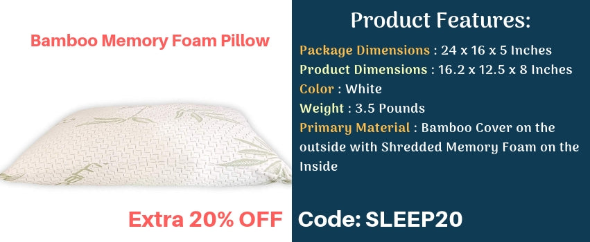 Sleepsia Bamboo Memory Foam Pillow