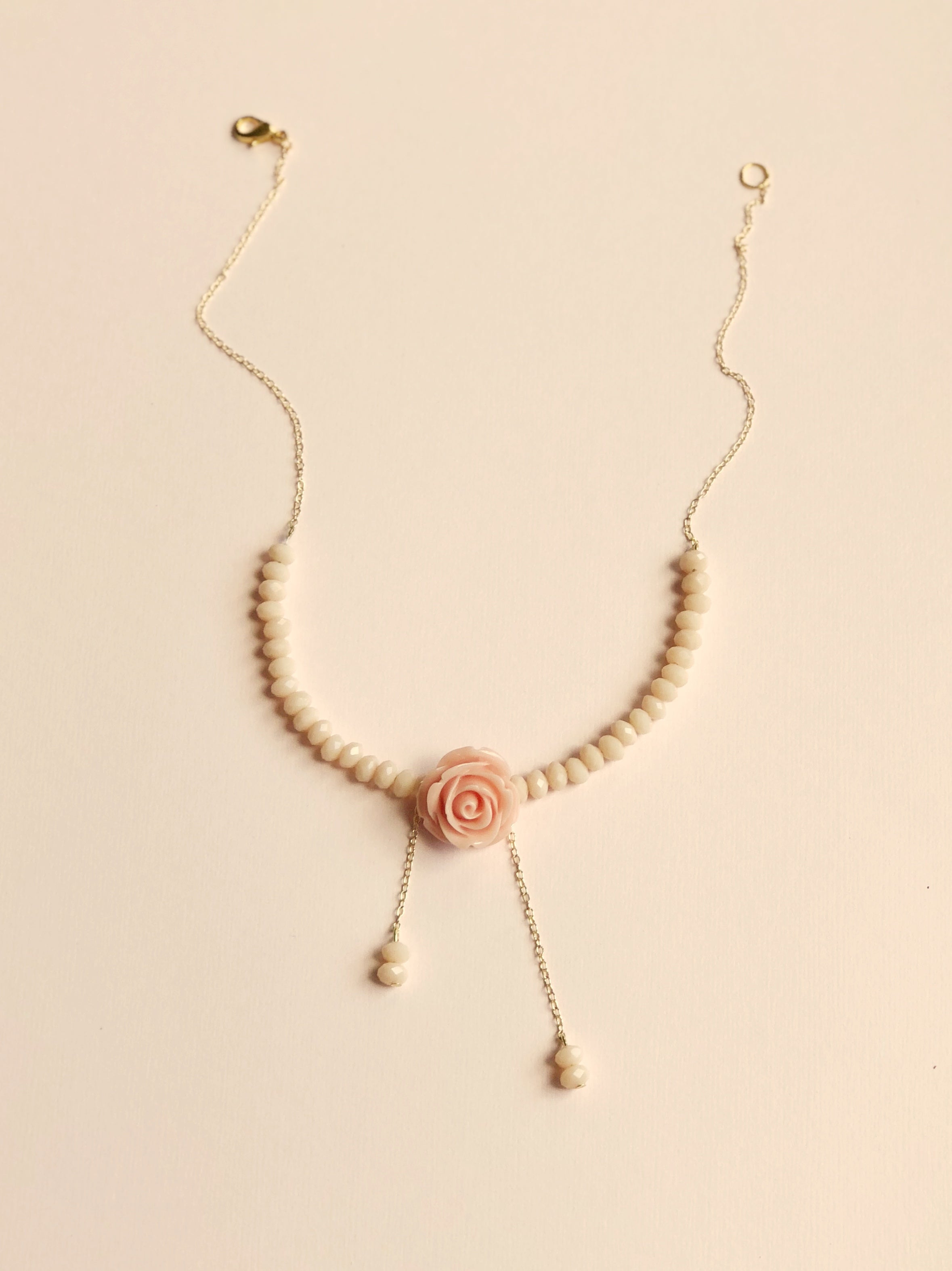 coral rose necklace