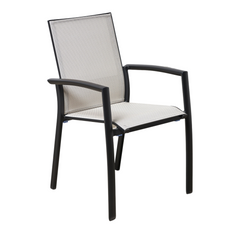 Florida beige on black outdoor dining chair