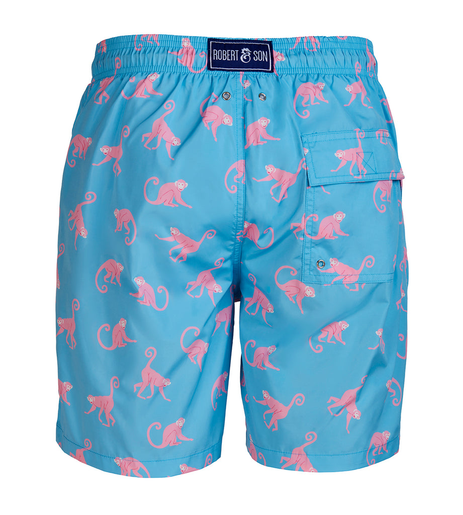 Light Blue Monkeys - Men's Designer Swim Shorts – Robert & Son
