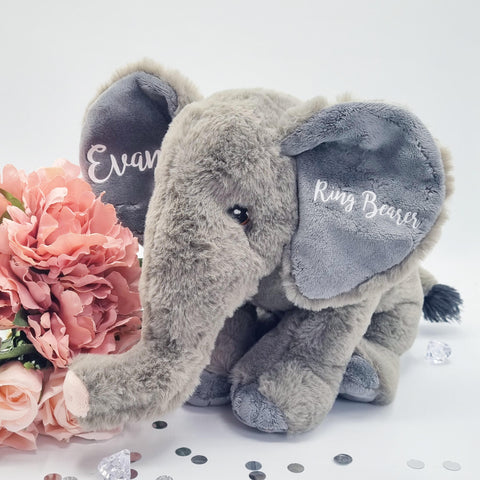 Personalised Grey Elephant Gift for Ring Bearers