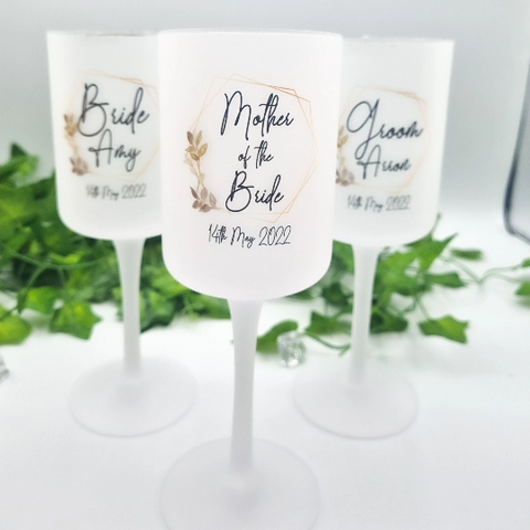 Personalized Mother of the Bride or Groom Wine Glass