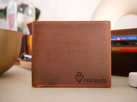 personalized leather wallet