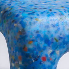 Closeup of Charlie Chair in the colour Skye, made of recycled plastic