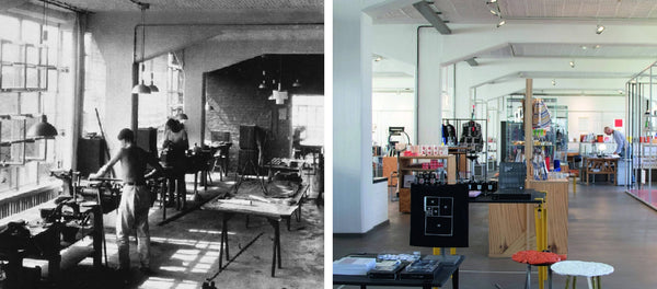 Metal workshop in use, 1927-29; interior of the designshop Bauhaus Dessau.
