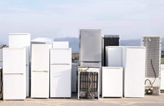 refrigerators ready for recycling, upcycling
