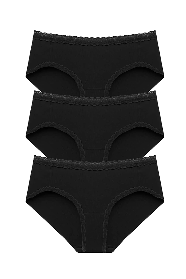 Black Briefs Set (3-Pack) | Knotty Knickers UK