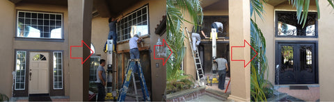 installation of wrought iron front door 1