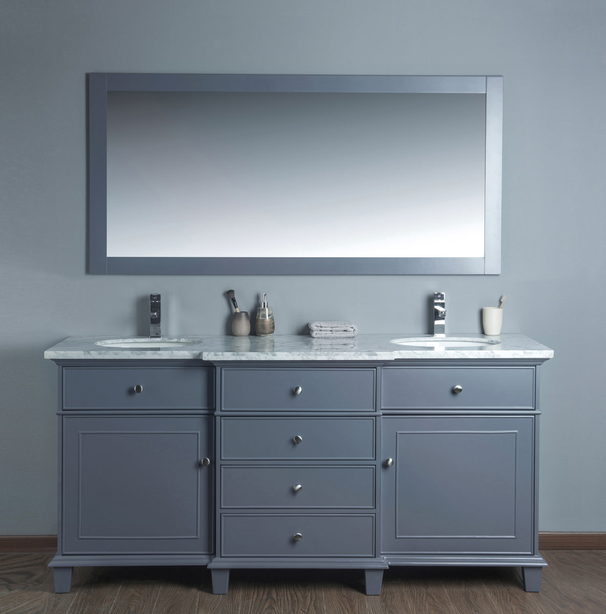 Stufurhome Cadence Grey 72 inch Double Sink Bathroom