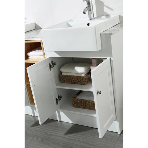 Stufurhome Zevan 59 Inch White Double Sink Bathroom Vanity ...