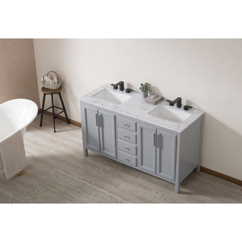 Stufurhome Wright 59 Inch Grey Double Sink Bathroom Vanity ...