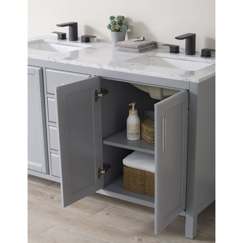 Stufurhome Wright 59 Inch Grey Double Sink Bathroom Vanity ...