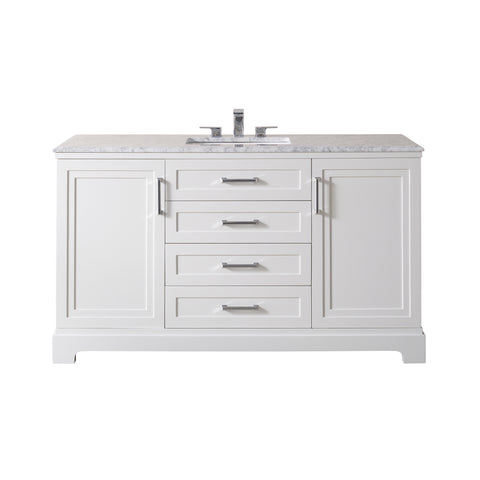 Stufurhome Idlewind 60 Inch White Single Sink Bathroom