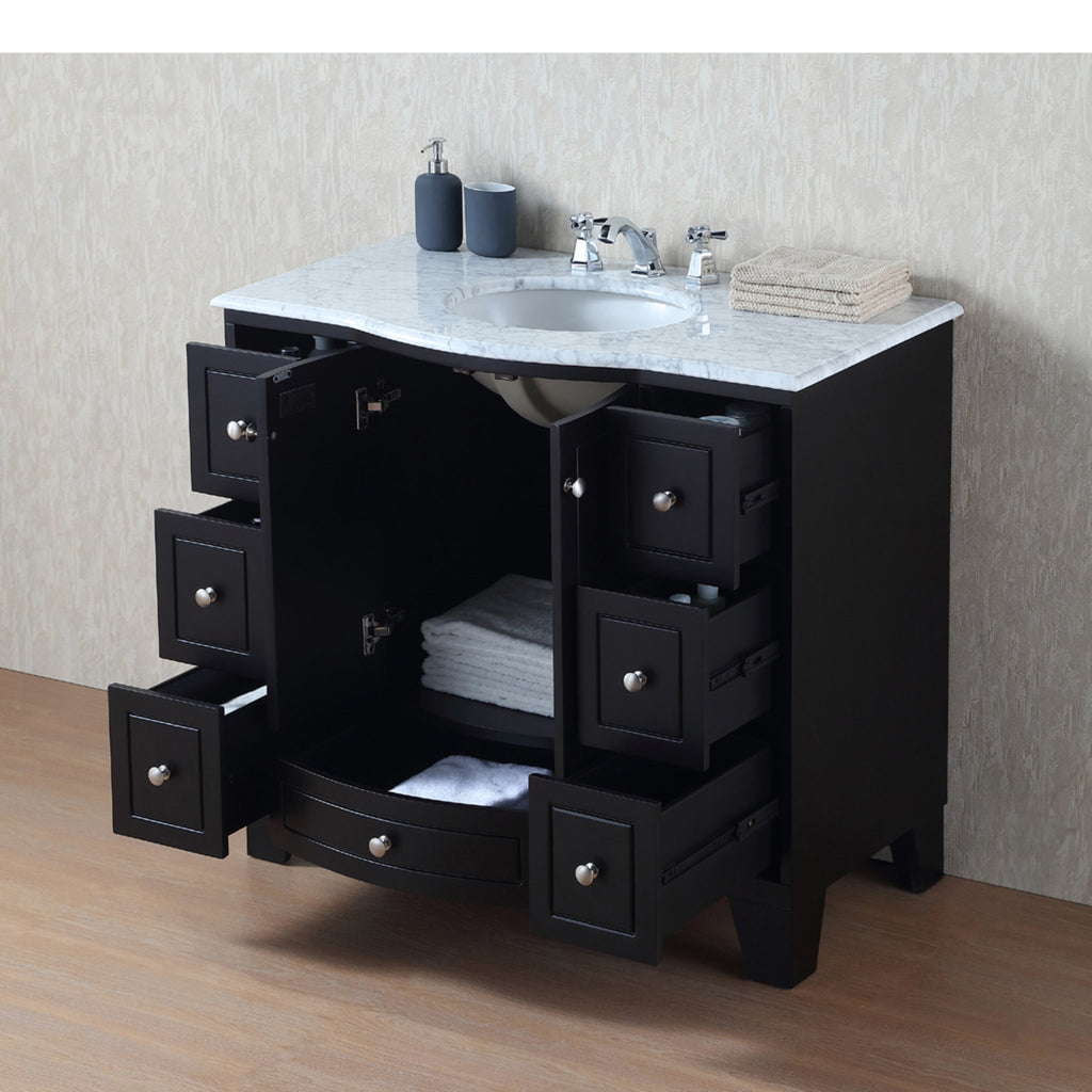 Stufurhome 40 Inch Grand Cheswick Espresso Single Sink Vanity With