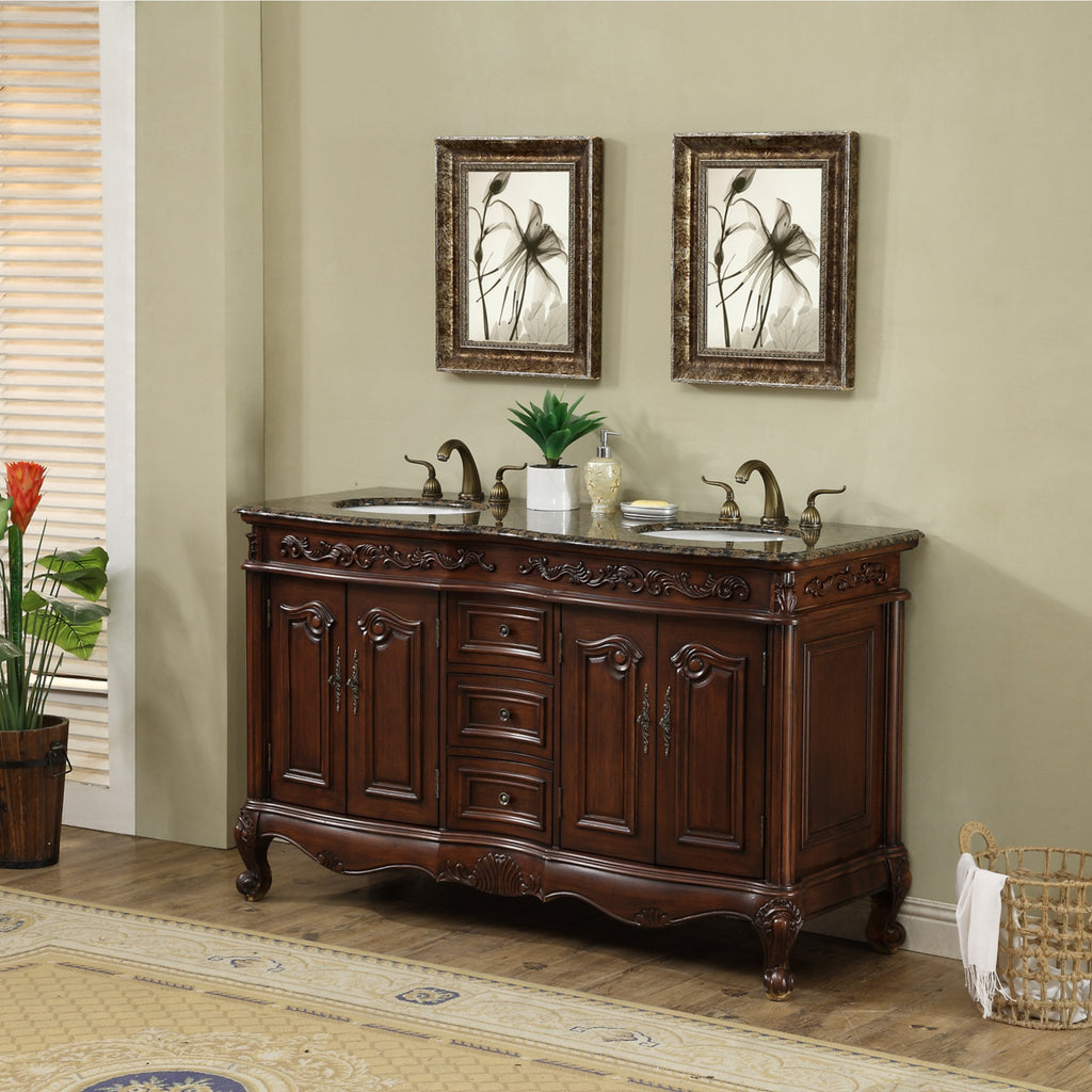 Stufurhome 60 inch Saturn Double Sink Vanity with Baltic ...