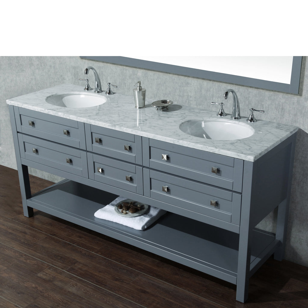 Stufurhome Marla 72 inch Double Sink Bathroom Vanity with