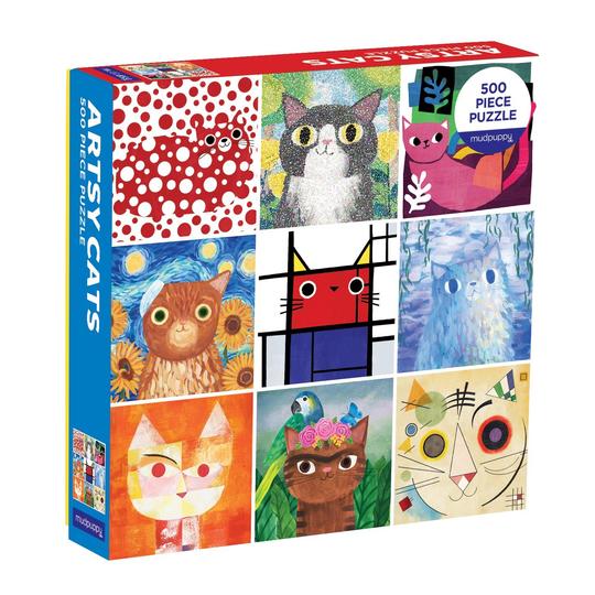 Artsy Cats 500 Piece Puzzle - Quick Ship - Puzzlicious.com