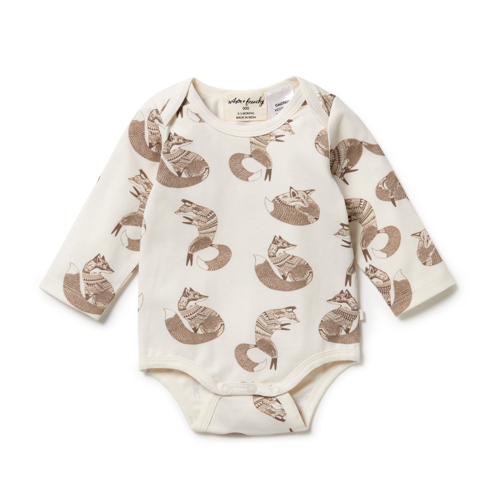 Wilson and Frenchy Organic Envelope Bodysuit Mr Fox | Tiny Sprout