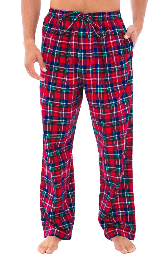 KEEPREAL Men's Pink Green Plaid Pajama Pants with Pockets, Comfortable  Lounge Straight-Fit Men Sleep Bottoms at  Men's Clothing store