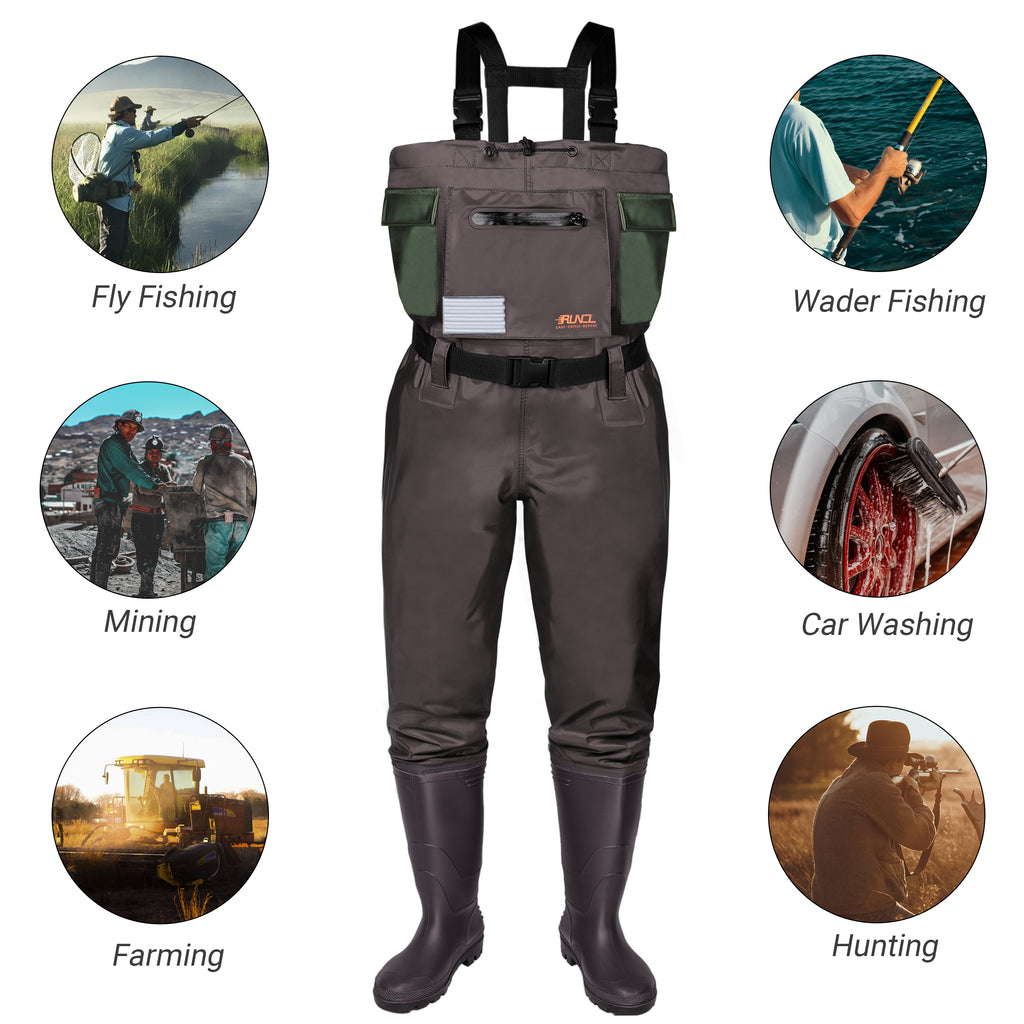 waist high waders with boots