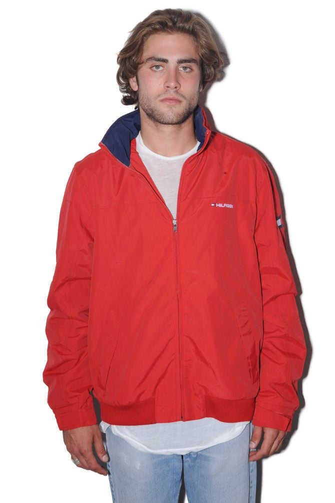 red tommy hilfiger windbreaker