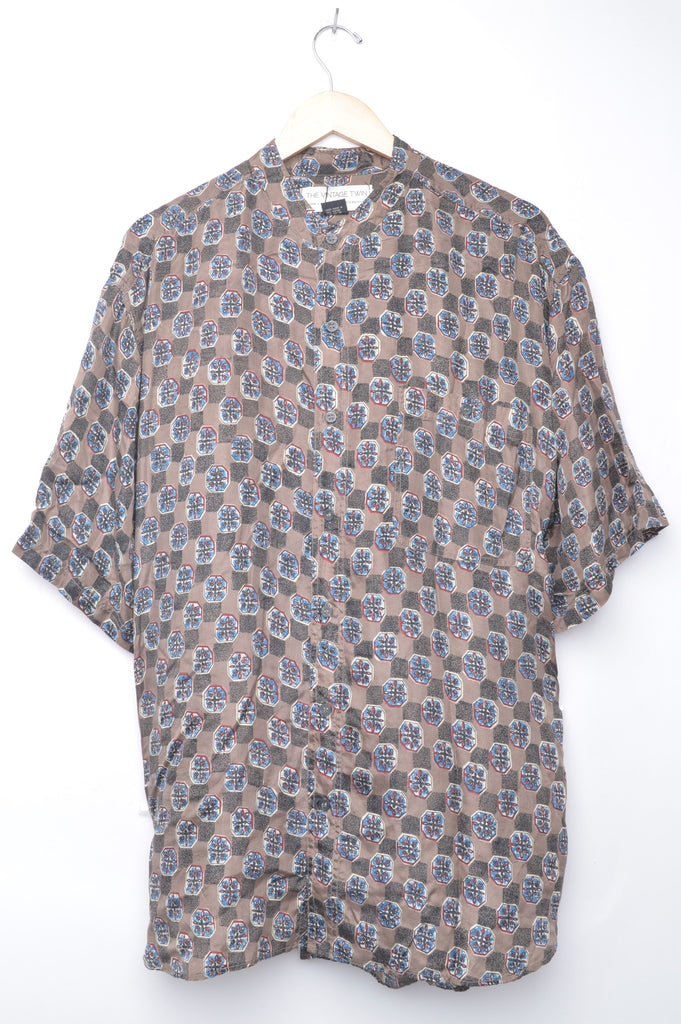 Abstract Short Sleeve Silk Button Downs – The Vintage Twin