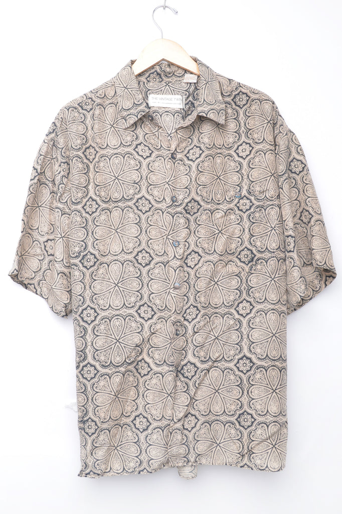 Abstract Short Sleeve Silk Button Downs – The Vintage Twin