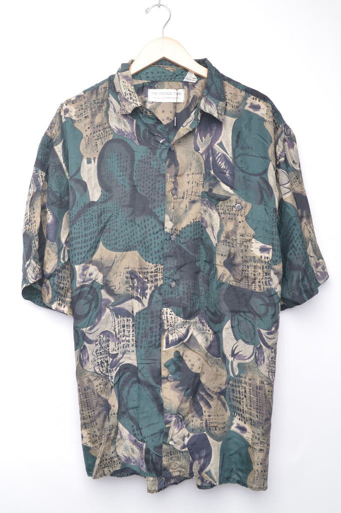 Abstract Short Sleeve Silk Button Downs – The Vintage Twin