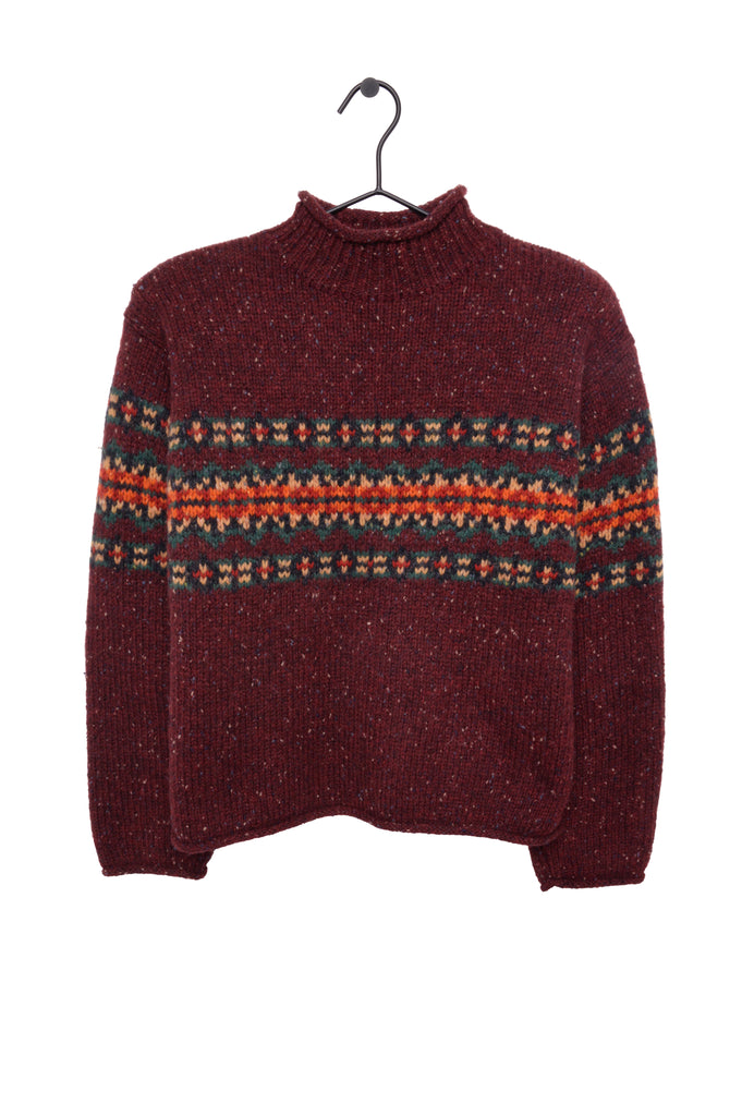 Great - Maroon Wool Sweater Free Shipping - The Vintage Twin