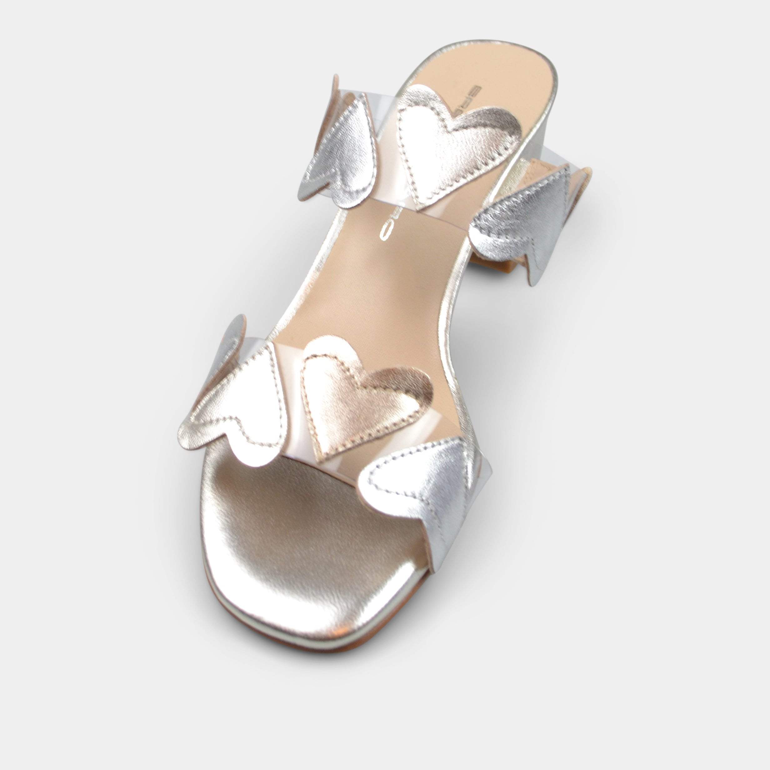 BRENDA ZARO T3589 HEARTS SLIDE IN SILVER – A Step Above Shoes