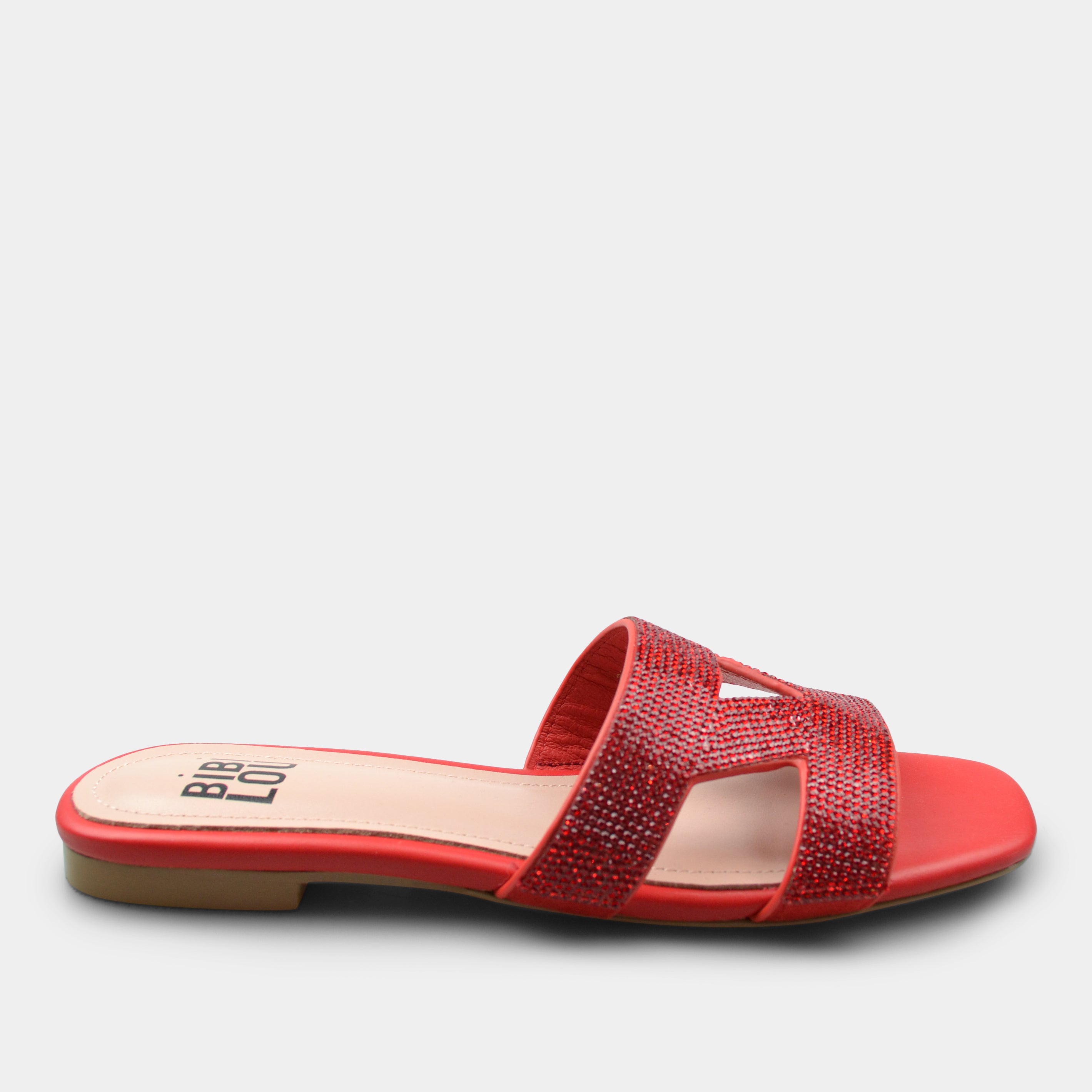 BIBI LOU SLIPPER SWART IN RED – A Step Above Shoes