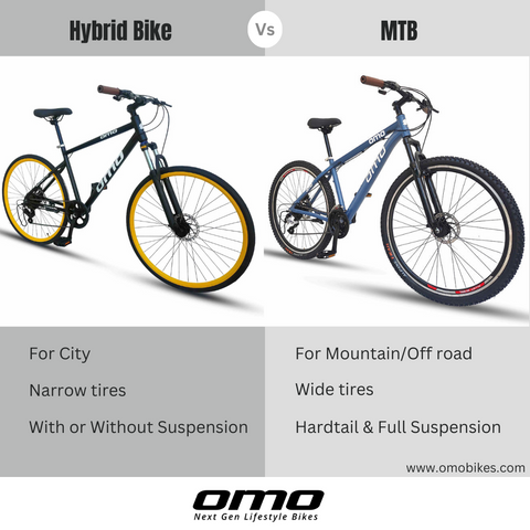 Hybrid bike vs Mountain Bike difference