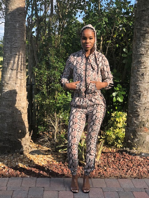 snake print tracksuit