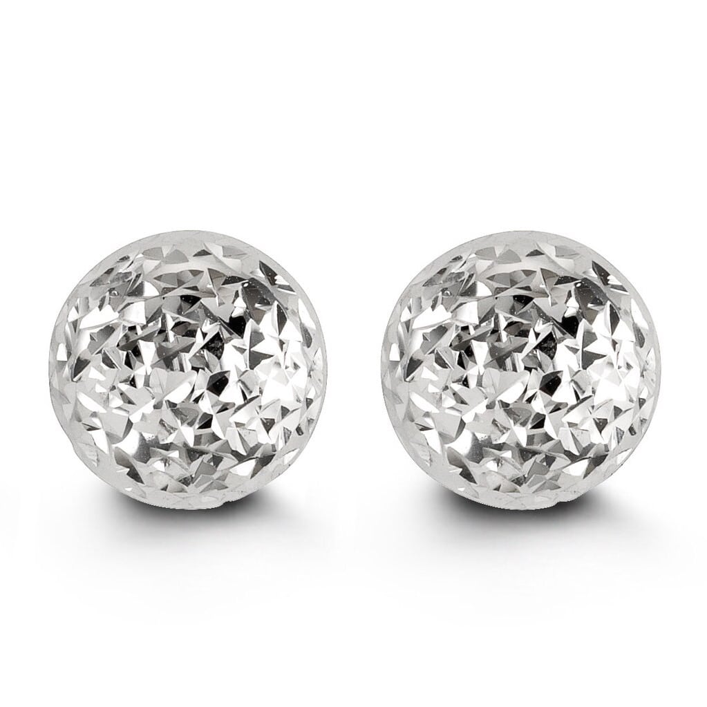 5.0mm Diamond-Cut Ball Stud Earrings in 14K Gold