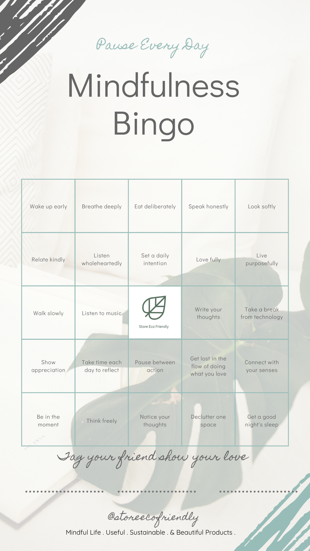Self Love & Mindfulness Bingo Game 