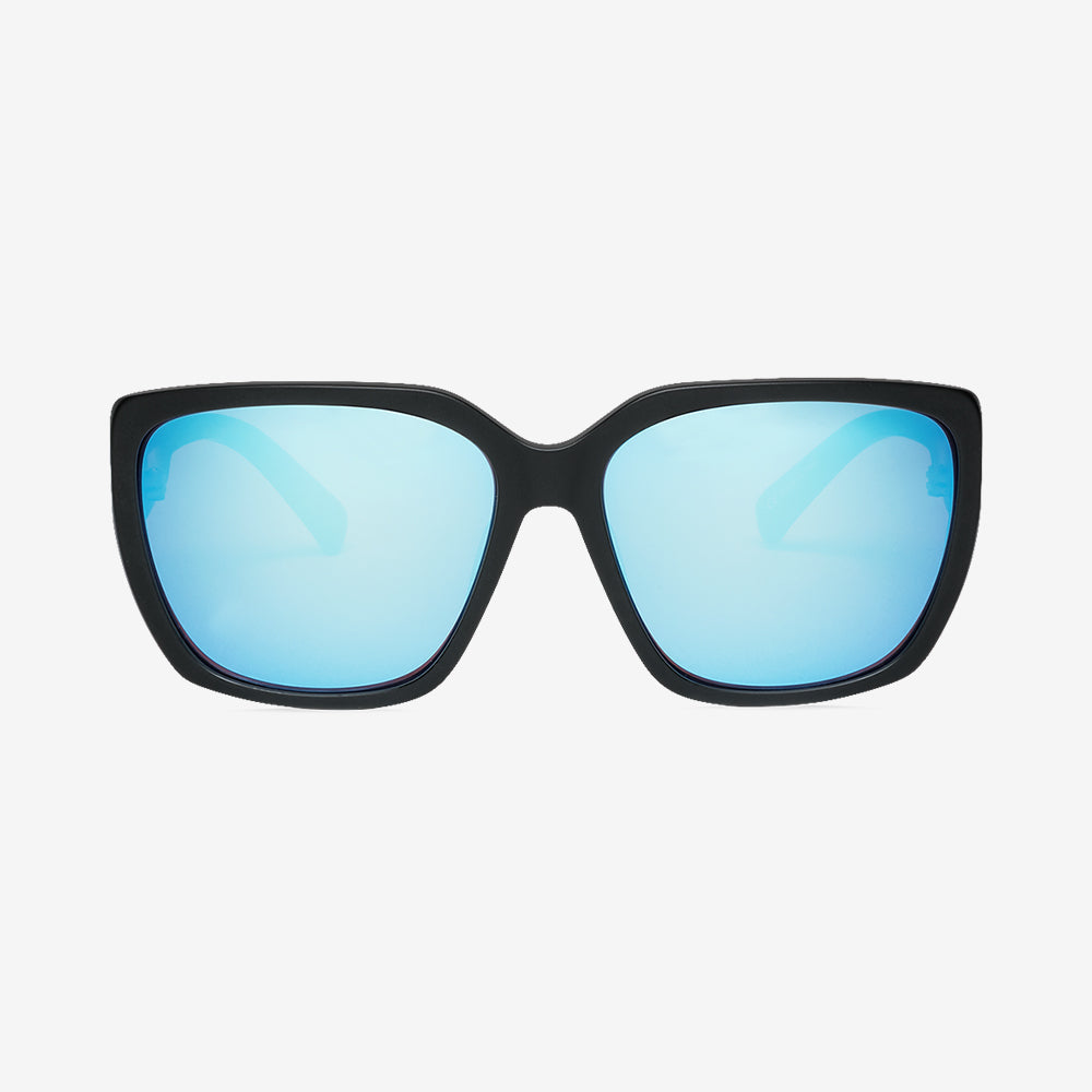Electric Honey Bee Sunglasses - Matte Black Frame - Rose Sky Blue Chrome Lens