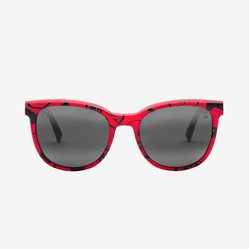 Electric Bengal Sunglasses - Twin Fin Red Frame - Grey Bi-Gradient Lens