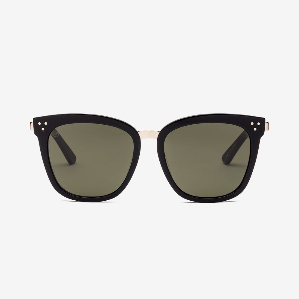 Electric Wirecat Sunglasses - Gloss Black Gold Frame - Grey Lens