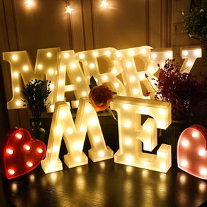 White Letter Led Sign Alphabet Light Indoor Wall Hanging