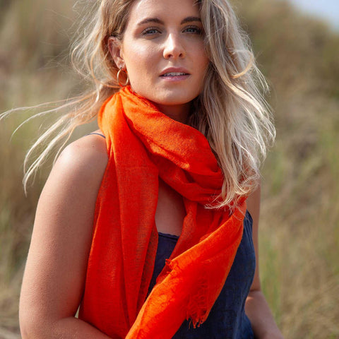 Diaphanous Pashmina Orange