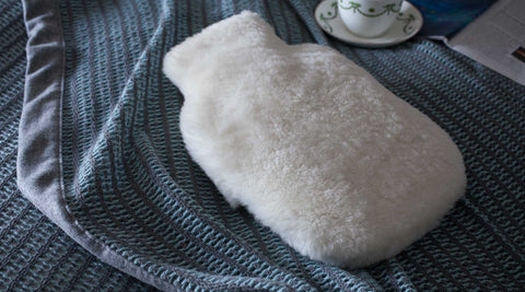 Sheepskin Hot Water Bottle With cold water to keep cool