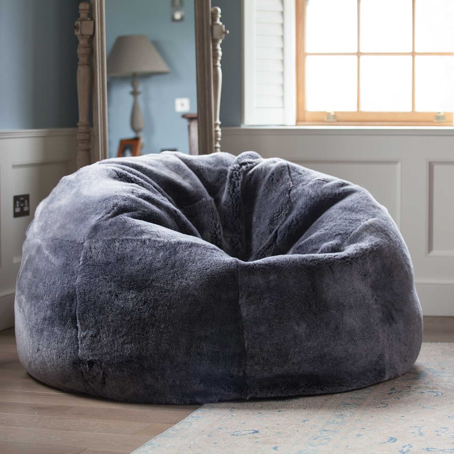 Giant Sheepskin Bean Bag Graphite The Wool Company   Giant Sheepskin Bean Bag Graphite Sheepskin The Wool Company 411581 2400x 