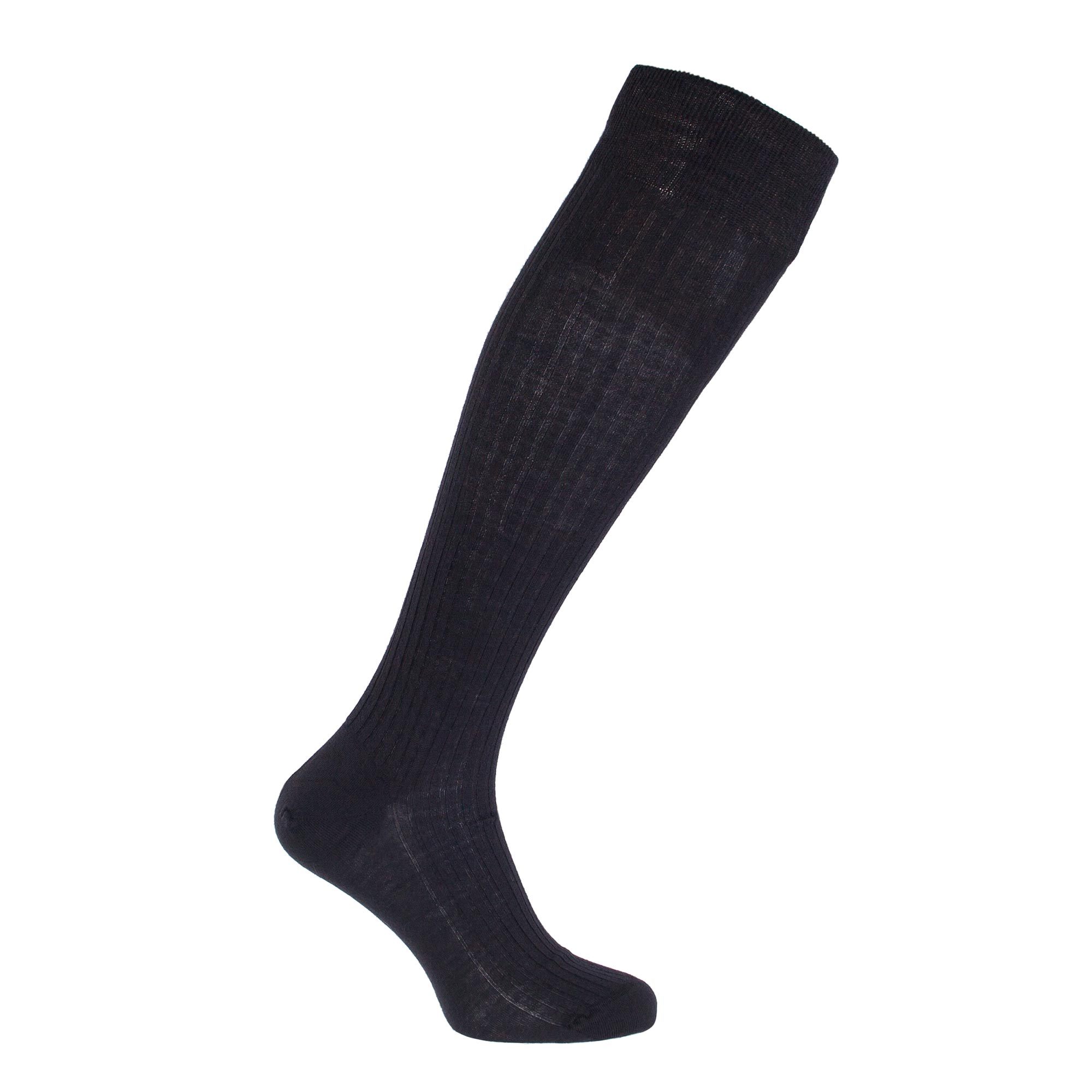 Mens Tailored Merino Socks | Knee-High in Black | The Wool Company