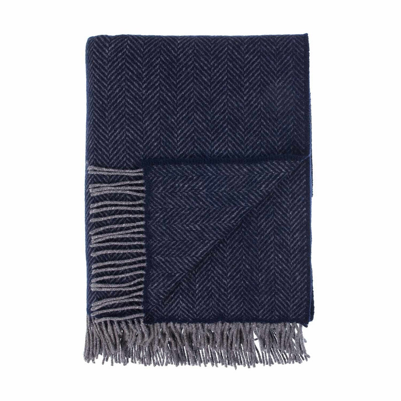 Charcoal Cashmere Blend Throw Grey Merino Wool The Wool Company