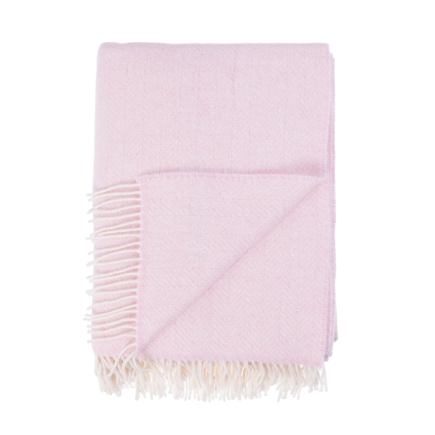 Pale Pink Cashmere Blend Throw Pink Wool Throw The Wool Company