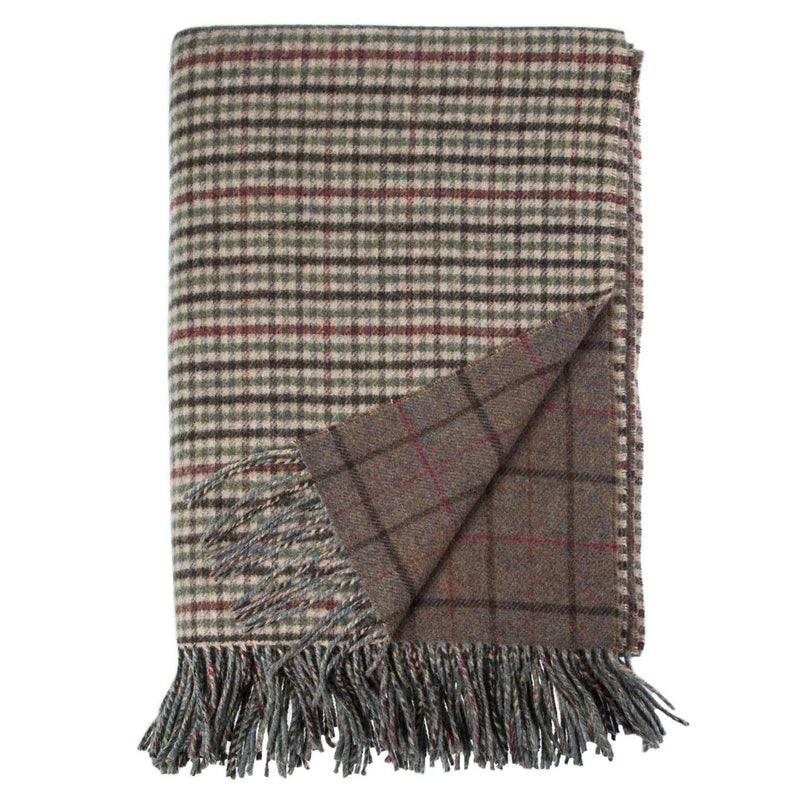 Scottish Tweed Lambswool Blanket Gunclub Natural | The Wool Company