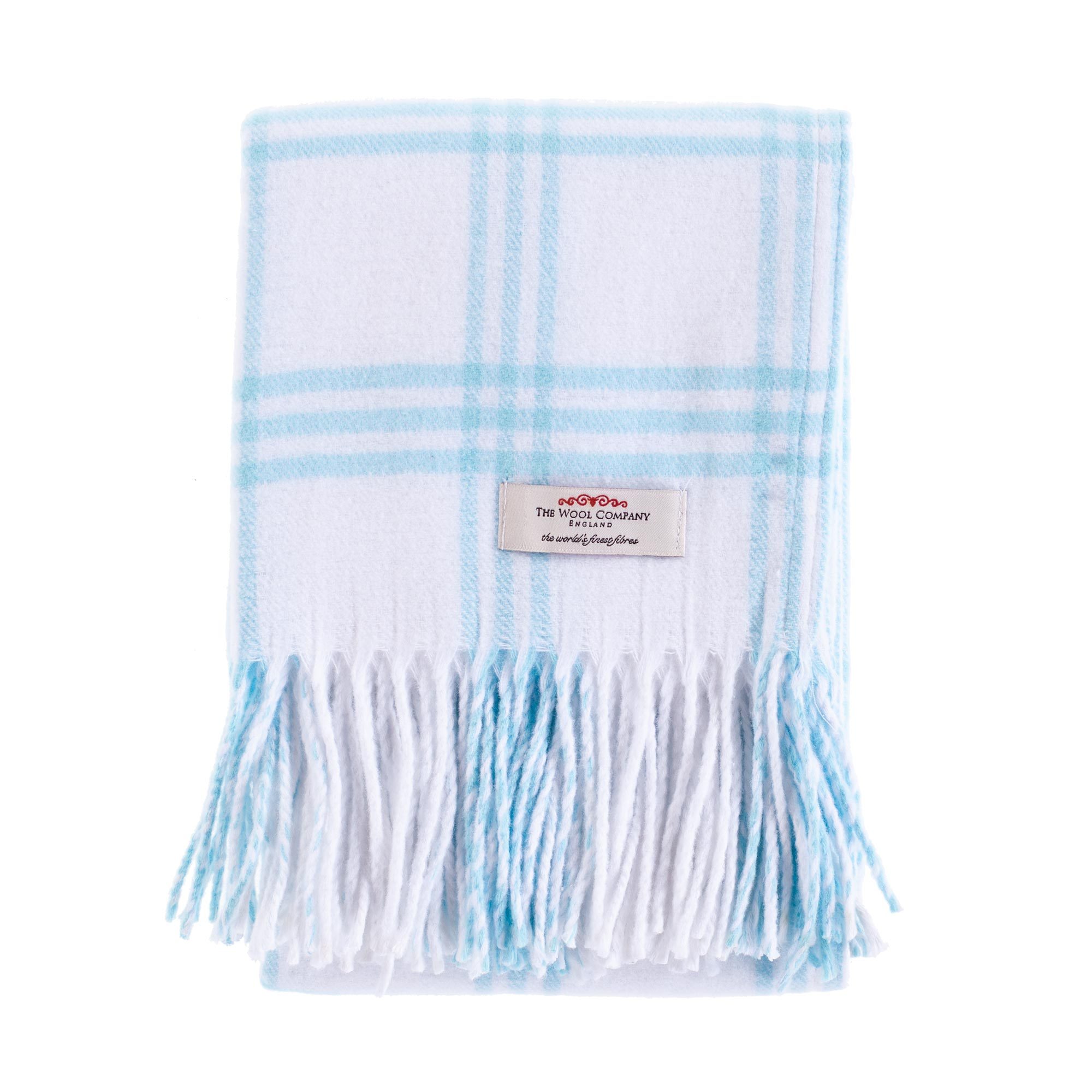Softest Cotton Baby Blankets Blue White Check The Wool Company