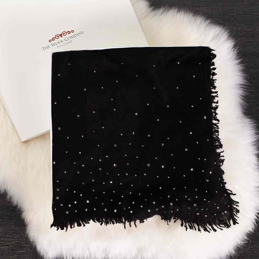 black cashmere pashmina shawl