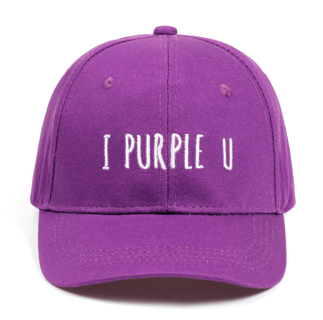 Кепка. Фиолетовая бейсболка. Бейсболка i Purple you. Кепка с прямым козырьком.