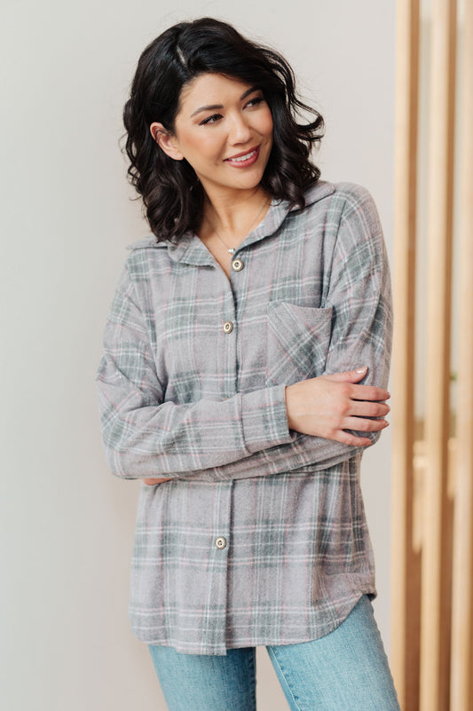 Tied for Time Thermal Plaid Button Up